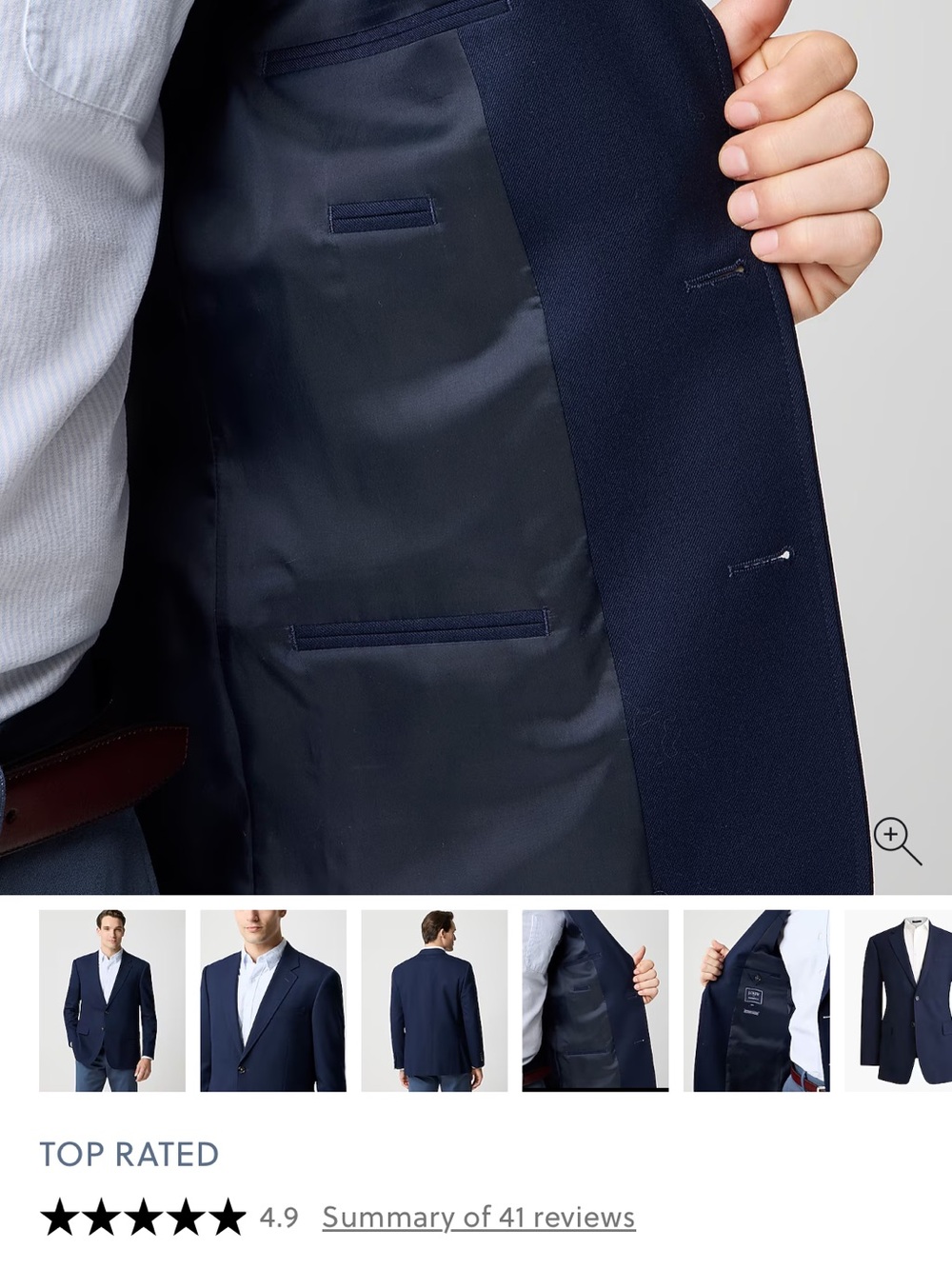 J. Crew Factory Navy Two-Button Sport Coat - Picture 7 of 10